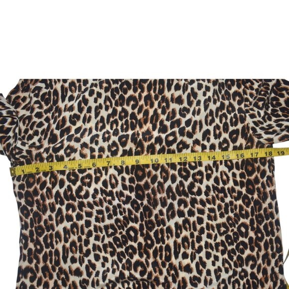 Equipment Femme Aubrey Silk Animal Leopard Print Shift Tunic Dress Pockets S - Picture 6 of 10